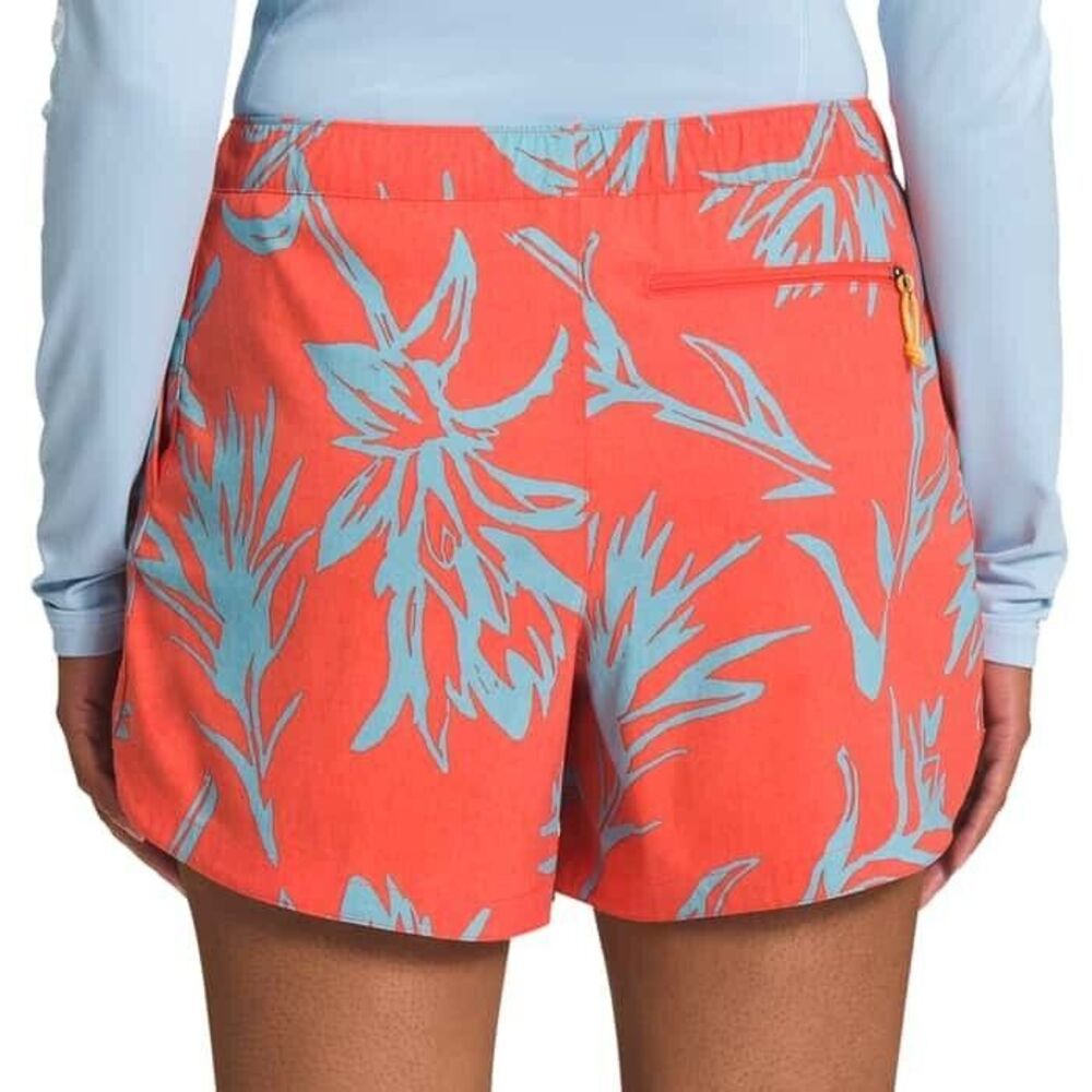 The North Face Coral Shorts with Light Blue Floral Print